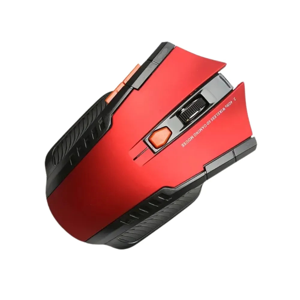 Ergonomic red wireless mouse