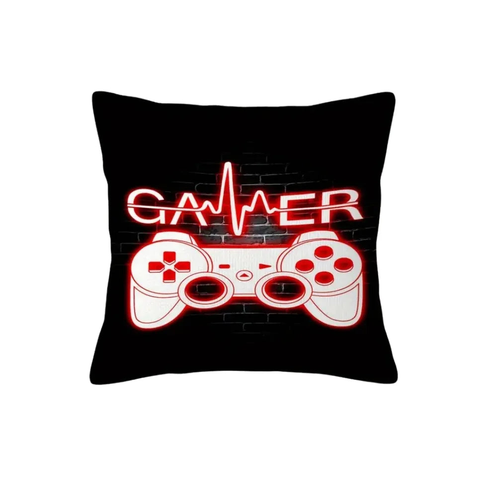 Neon Red Gaming Pillow