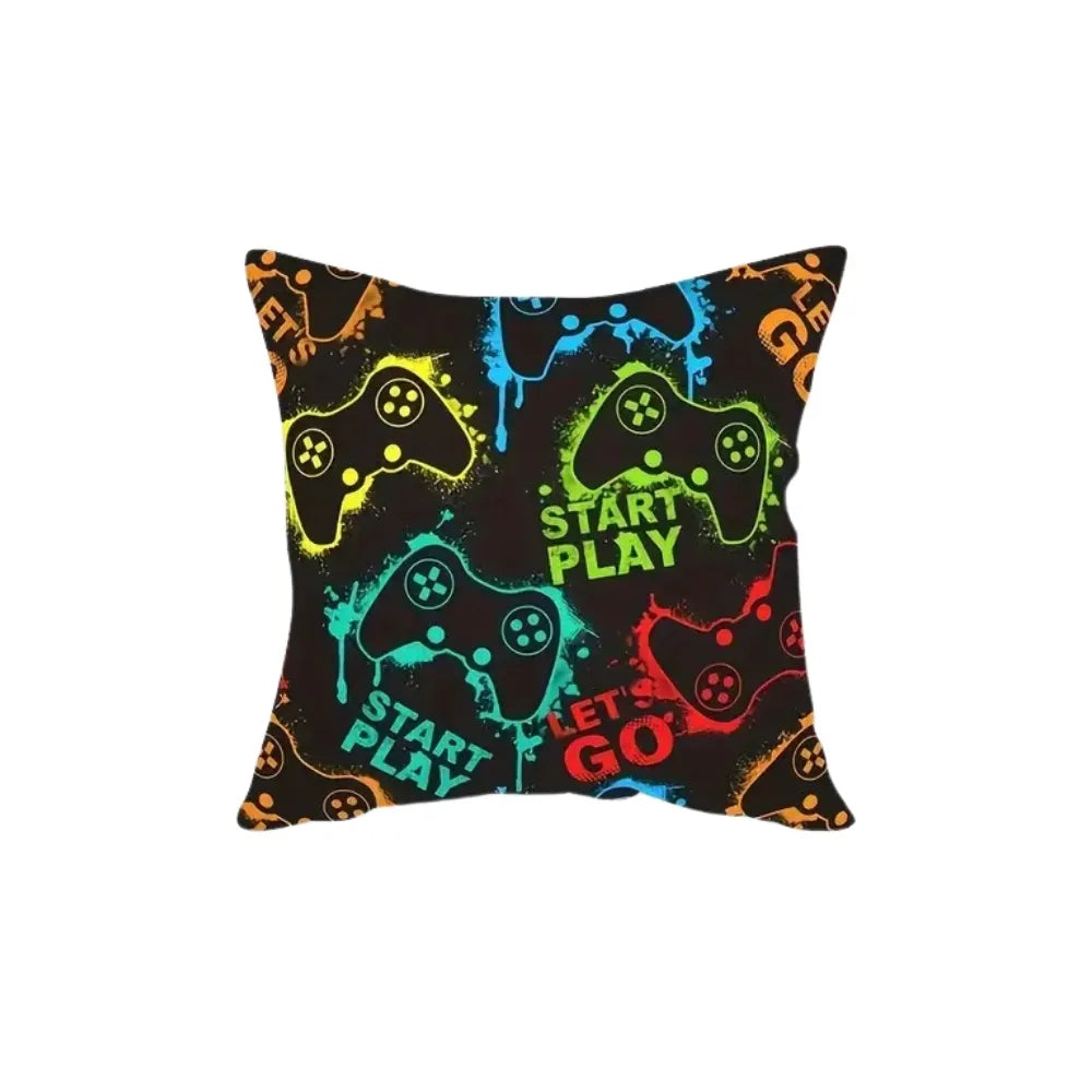 Set of 2 "Start Play" Gaming Cushion Covers