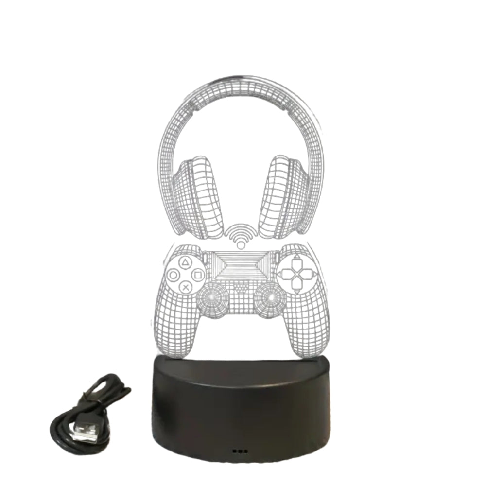 3D LED Gaming Lamp - Headset and Controller