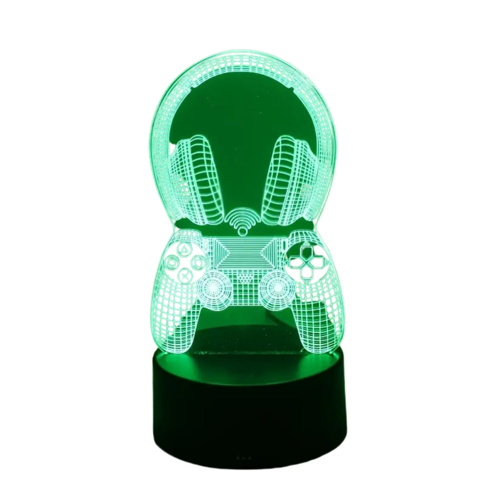 3D LED Gaming Lamp - Headset and Controller